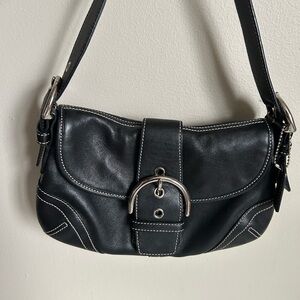Coach Small SoHo Black Leather Shoulder Bag